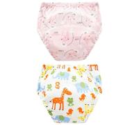 GLEAVI Pañales de Entrenamiento Reutilizables para Bebés 2 Piezas M 100 CM 12-24 Lbs Algodón Transpirable y Lavable Impermeables Anti-Fugas para Uso Diario y Aprendizaje del Control