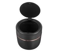 GLEAVI Papelera de Escritorio Pequeña con Tapa a Presión para Oficina | Plástico PP Negro, Portátil y Simple, para Mesa de Estudio y Hogar, Recoge Envoltorios y Residuos