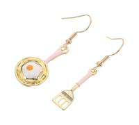 GLEAVI Pendientes Asimétricos Creativos de Cocina Colgantes de Sartén y Huevo Frito Pendientes de Comida Bonitos para Mujer Joyería Ligera y Divertida para Uso Diario