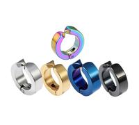 GLEAVI Pendientes de Clip Color Aleatorio Estilo Punk de Acero Inoxidable 5 Piezas Accesorios Creativos y Elegantes para Hombre para Decoración de Orejas