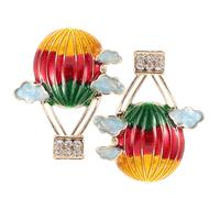 GLEAVI Pendientes de Globo Aerostático para Mujer Pendientes Pequeños de Aleación Gemas de Imitación de Colores Diseño de Nube y Gotas de Aceite Joyería Divertida para Uso Diario