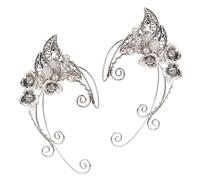 GLEAVI Pendientes Hueso Oreja sin Perforación Pendientes de Elfos Artesanales de Metal Ligero Clip Ajustable para Cosplay y Uso Diario 1 Par