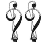GLEAVI Pin de Solapa Musical 2 Piezas de Aleación de Zinc en Plata Accesorio Versátil y Elegante para Traje y Vestimenta Formal