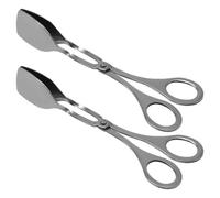 GLEAVI Pinzas para Comida de Buffet de Acero Inoxidable 2 Piezas, Pinzas Metálicas Pequeñas para Servir Carne y Pan, Utensilios de Cocina Resistentes para Barbacoa y Hornear