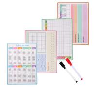 GLEAVI Pizarra Borrable de Matemáticas para Sumas y Restas 4 Piezas Tablero de Práctica Reutilizable de Papel, A4, Doble Cara Portátil para Viaje