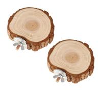 GLEAVI Plataforma para Pájaros y Hámsters de Madera Natural, Tabla de Salto para Jaulas, 6-8 Cm, Accesorio Multiusos para Mascotas Pequeñas y Loros