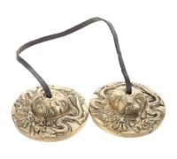 GLEAVI Platillos Tingsha de Latón Auténtico para Meditación Tibetana, Campanas Zen Símbolos de Dragón, Instrumento de Percusión Manual para Yoga y Sanación, Diseño Doble Dragón