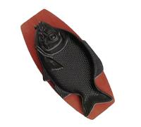 GLEAVI Plato de Hierro con Forma de Pez para Servir Comida Bandeja Decorativa para Aperitivos y Snacks Base de Madera para Fiestas y Banquetes