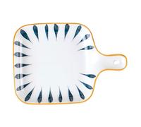 GLEAVI Plato para Desayuno Cerámico Versátil Resistente Microondas Horno Diseño Nórdico Madera