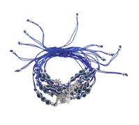 GLEAVI Pulseras Ajustables de Ojo Protector para Mujer 6 Piezas de Cuentas Esféricas Turcas Hilo Resistente Amuletos de Protección y Suerte para Uso Diario y Ocasiones Obsequios