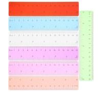 GLEAVI Regla Transparente de Colores 15cm, Herramienta de Dibujo Ligera | Plástico, Portátil y Multifuncional, para Arquitectura y Oficina, Docentes y Expertos en Matemáticas Color Aleatorio