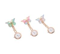 GLEAVI Reloj de Enfermera Colgante Clip Estilo Alas, 3 Piezas Surtidas en Colores, Reloj de Bolsillo de Cuarzo para Estudiantes y Personal Médico Color Aleatorio