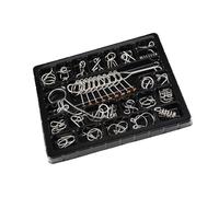 GLEAVI Rompecabezas de Inteligencia 25 Piezas de Metal Adultos, Juego de Rompecabezas Cerebro, Set de Anillos de Ensamblaje y Desenredo para Juego de Mesa Educativo