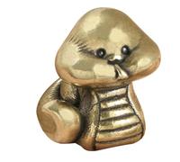 GLEAVI Serpiente de latón Vintage hogar Antiguo diminuto de Oficina Figurilla cifra Adornos del año de la Serpiente pequeño Adorno de Estatua de Metal de latón Golden