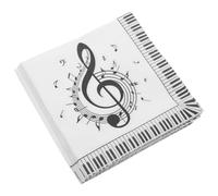 GLEAVI Servilletas Desechables Notas Musicales, 20 Unidades, Papel Flexible para Fiestas y Celebraciones, Servilletas Cuadradas para Decoración Temática Musical y Limpieza Práctica