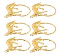 GLEAVI Servilleteros de Metal Dorados Diseño 3D de Caballo, 6 Unidades para Decoración de Mesa en Cenas Festivas, Bodas y Celebraciones Navideñas, Porta Servilletas Resistente y Elegante