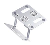 GLEAVI Soporte Aleación y Portátil Ventilado para Doble Ventilador de Aluminio, Diseño Robusto y Decoracion Verano bajo 17,3 Pulgadas para Laptops y Tablets