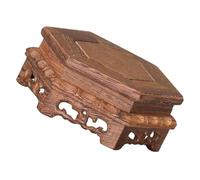 GLEAVI Soporte de Madera para Macetas y Estatuas Base Hexagonal para Decoración Interior y Oficina Diseño Antiguo