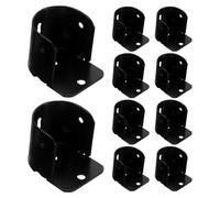 GLEAVI Soportes para Barras de Cortina de Techo Negros 10 Unidades Soporte Metálico Resistente para Barras Redondas de Armario y Ducha Instalación Pared y Techo Uso Multiusos Hogar y