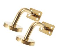 GLEAVI Soportes para Pasamanos de Acero Inoxidable Dorado 2 Piezas Abrazaderas Planas 60X60 MM para Barandillas de Escaleras Interiores Soportes Resistentes Corrosión para Montaje