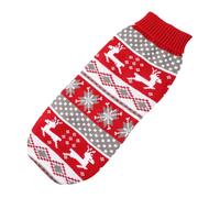 GLEAVI Suéter para Perro Navidad de Punto Rojo Patrón de Alce Talla L 14 Ropa Cálida E Invierno para Mascotas Disfraz Festivo para Perros Pequeños y Medianos