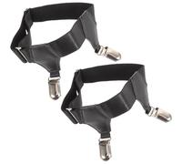 GLEAVI Sujetador de Calcetines Antideslizante Ajustable Unisex Doble Pinza Tipo Pato Negro Ligas para Medias de Media Caña 2 Piezas para Uso Diario y Decoración