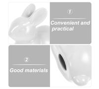 GLEAVI Tapas de Pernos para Inodoro Cerámicas Diseño de Conejo, Cubiertas Decorativas Blancas 8x5x7 Cm, Juego de 2 Piezas para Accesorios y Decoración de Baño