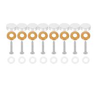 GLEAVI Tapones Decorativos para Tornillos de Latón Puro 16 MM Planos Plateados 8 Unidades Herrajes para Colgador de Espejos de Vidrio Fijación Segura para Gabinetes y Letreros Baños