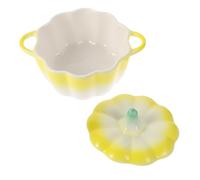GLEAVI Tazón de Cerámica con Diseño de Calabaza Cuenco para Postres y Frutas Uso Doméstico y Restauración Color Amarillo Resistente y Decorativo