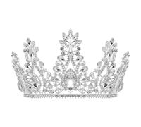 GLEAVI Tiaras de Aleación Plateada para Novia con Gemas de Imitación Tiara Vintage para Boda Ceremonia y Cumpleaños Accesorio Ligero y Elegante para Mujer