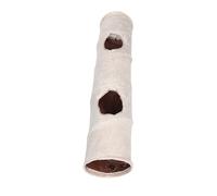 GLEAVI Túnel para Gatos de Interior Beige Túnel Interactivo de Poliéster con Pelota de Juego Escondite y Refugio Acogedor para Mascotas Pequeñas Tubo de Juego y Descanso para Gatos