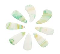 GLEAVI Uñas para Guzheng de Estudiante Doble Cara, 8 Piezas en Color Verde Espiral, Púas Reutilizables para Interpretación y Práctica Musical de Guzheng