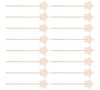 GLEAVI Unfinished Wooden Star Fairy Wands, 20PCS DIY Craft Sticks, Smooth Beige Wood, for Party Favor Kits and Cosplay