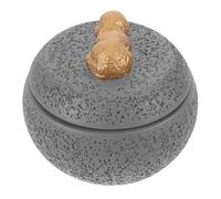 GLEAVI Urna Pequeña para Cenizas de Mascotas de Cemento Gris, Resistente Humedad, Caja Conmemorativa para Perros Pequeños, Contenedor Funerario Portátil para Recuerdo y Homenaje Mascota