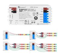 GLEDOPTO Controlador LED Digital ESP32 WLED Fusible de 4 Canales y 15 A, Sonido Microfónico, UART Descargar Tira de luces Direccionables para WS2811, WS2812, SK6812, TM1814, WS2813 y WS2815 (017WL-D)