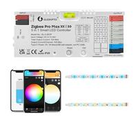 GLEDOPTO Controlador LED Pro Max ZigBee 5 en 1 RGBCCT RGBW RGB CCT con Regulador de Intensidad, luz Blanca, Fusible Extraíble de 20 A, Compatible con Alexa, Hu*e, Tuya y Smart Life (601P)