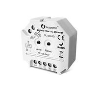 GLEDOPTO ZIGBEE Triac - Regulador de intensidad AC 100-240 V. La carga ajustable tiene LED, lámpara halógena de carga resistiva con transformador electrónico compatible con Alexa et SmrtThings