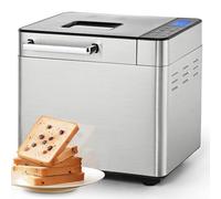 Gleedelish Máquina para hacer pan de 2 libras, máquina de pan 13 en 1 con 3 tamaños de pan y 3 colores para principiantes, máquina de pan con dispensador de frutas y nueces, yogur, mermelada