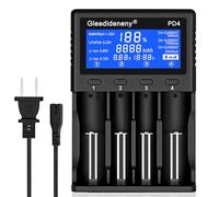 Gleedideneny Cargador de batería 18650, cargador universal con pantalla LCD para baterías recargables 1.2 V Ni-MH Ni-Cd AA AAA 3.7V 3.8V 3.2V Li-ion LiFePO4 IMR 26650 10440 14500 16340 (RCR123) 18350