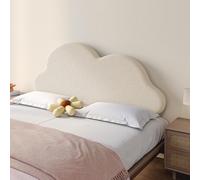 Gleedipre En Forma de Nube Cojines de cabecera Moderadamente Blandos y Duros Alto Rebote Estilo francés Antigolpes Mesa de Noche Respaldo Grande(Té con Leche,160x65x10cm)