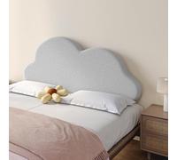 Gleedipre En Forma de Nube Cojines de cabecera Moderadamente Blandos y Duros Alto Rebote Estilo francés Antigolpes Mesa de Noche Respaldo Grande(Gris,90x65x10cm)