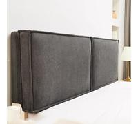 Gleedipre Estilo francés Cojines de cabecera Pana Agradable para la Piel A Prueba de colisiones Desmontable Cabecero de Cama Respaldo tapizado(Gris Oscuro,200x60cm/Tiene cabecero)
