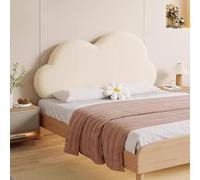 Gleedipre Forma de Nube Francesa Funda de cabecera Agradable para la Piel y Grueso Anti choques Extraíble y Lavable Almohadilla para titulares Respaldo Grande(Beige,150x65cm/Sin cabecero)
