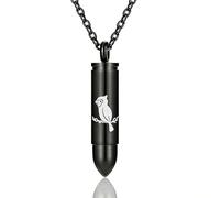 Gleensttys Collares de urna de bala para cenizas para hombres y padres, joyería de cremación de acero inoxidable, colgante conmemorativo, collar impermeable para cenizas humanas/mascotas