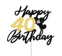 Gleevio Decoración para tarta para 40 cumpleaños hombre mujer brillante decoración para tartas 40 cumpleaños mujer 40 cumpleaños decoración decoración para tartas Happy 40th Birthday, 1986 decoración