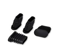 GleitGut 4 tapones de láminas ovalados para patas de sillas inclinadas, de plástico, inclinación 0 - 20°, color negro (40 x 20 mm)