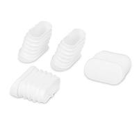 GleitGut 4 tapones de láminas ovalados para patas inclinadas de plástico inclinadas 0 - 20 ° de inclinación blanco (38 x 20 mm)