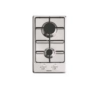 Glem GT32IX Quemador Encimera Inox 30CM 2 Fuegos Rejillas Esmaltado Serie Domino