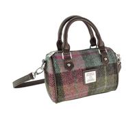 Glen Appin Harris Tweed 'Kilbride' Mini bolsa de bolos, Col 137 Tartán verde/rosa, s