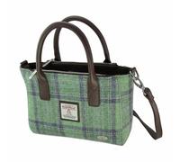 Glen Appin Harris Tweed LB1228 Brora - Bolso de mano con correa de hombro desmontable, Col 139 - Verde desteñido, m